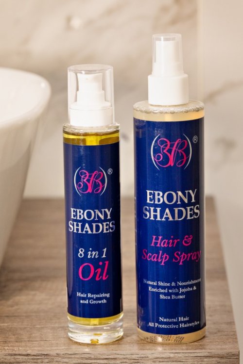Ebony Shades Hair Restoring &amp; Growth Oil 100ml + Hair Scalp Spray 250ml